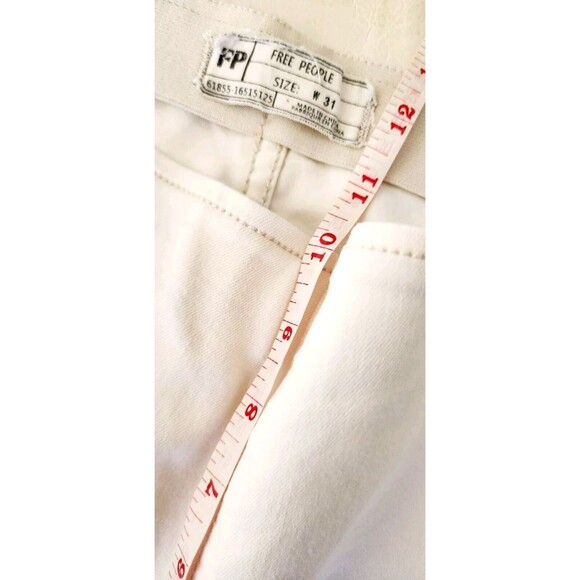 Free People Penny Pull On Flare Jeans Ivory White Stretch 31 - Picture 6 of 9